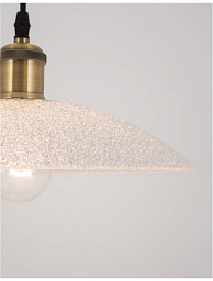 9181300 Nova Luce Sangro подвесной светильник с широким стеклянным плафоном в форме конуса и латунным креплением