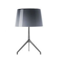 Lumi&egrave;re XXL - LAMPE DE TABLE/Pied alu - abat-jour gris
