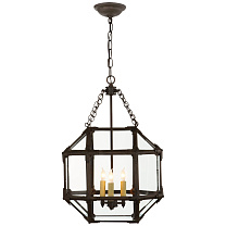 Morris Small Lantern античный цинк с прозрачным стеклом