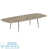 НИЗКИЙ ОБЕДЕННЫЙ СТОЛ STYLETTO 300X120CM, АЛЮМИНИЕВЫЕ НОЖКИ, ПЕСОЧНАЯ КЕРАМИЧЕСКАЯ СТОЛ, TERRA SABBIA Royal Botania