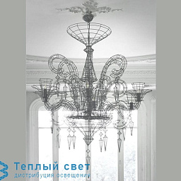 20738_CBF903 Forestier Angelus люстра с кованым корпусом и множеством подвесов в классическом стиле