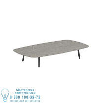 НИЗКИЙ СТОЛ STYLETTO LOUNGE 220X120CM, АЛЮМИНИЕВЫЕ НОЖКИ, АНТРАЦИТОВАЯ КЕРАМИЧЕСКАЯ СТОЛЕШНИЦА CEPPO DOLOMITICA Royal Botania