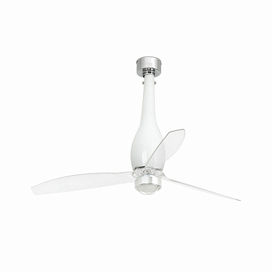 32000WP-9 Faro ETERFAN LED Shiny white/transparent ceiling fan with DC motor SMART люстра-вентилятор блестящий белый
