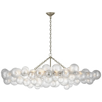 Talia Large Linear Chandelier патинированное серебряное покрытие с прозрачным завитковым стеклом