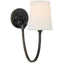 Reed Single Sconce бронза с льняным абажуром