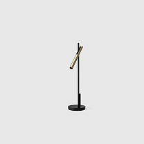 esprit desk black, brushed gold lamphead