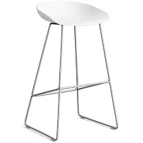About A Stool AAS 38 High, сиденье H75 см, основание нержавеющая сталь / сиденье полипропилен, белое