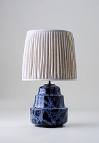 Lapis shown with 15 Fez Gathered shade in Natural Linen and Natural Linen lining