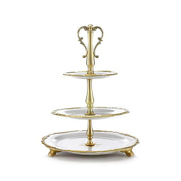 Empire white & gold 3 tier cake stand подставка для торта, Villari