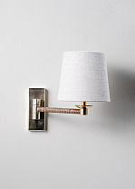 Dark Cane with Brass shown with 5.5 Fez in Natural Linen with Cream Card lining