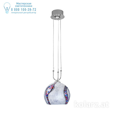 Kolarz LUNA 0392.31+1M.5.Ki.Ag подвесной светильник хром ø30cm высота 200cm мин. высота 60cm 1+1 лампа e27+gu10