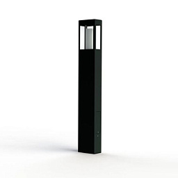 108021059 Roger Pradier Brick2 садовый столбик графитового оттенка с прямоугольным корпусом и стеклянной вставкой