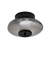 Triac Dimmable Smokey Gray Glass Sandy Black Metal LED 8Watt 220-240Volt 221Lm 3000K IP20 D:26 W:15 cm