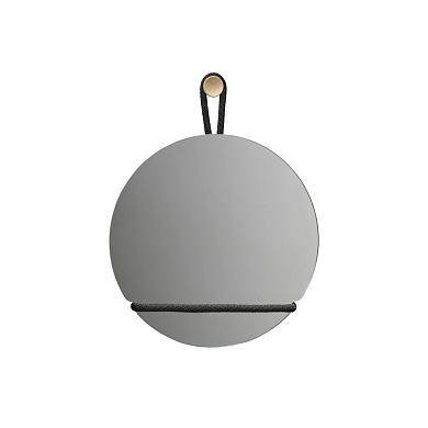 2655-0008 Lasso Design House Stockholm Круглое настенное зеркало в современном стиле с чёрной отделкой