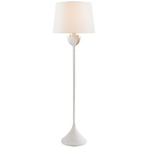 Alberto Large Floor Lamp гипсовый белый с льняным абажуром