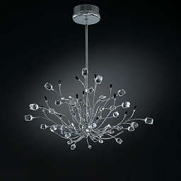 IDL Rosetta 324/12S Chrome Clear roses/Black prisms люстра