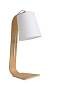 06502/81/31 Lucide Nordic настольная лампа с изогнутой деревянной стойкой и направленным вниз плафоном — фото 1
