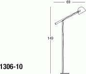 LABO floor lamp with base in black nickel metal or bronze and shade in borosilicate transparent glass