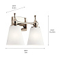 Cosabella 15" 2 Light Vanity Light with Cosabella 15" 2 Light Vanity Light with Satin Etched Case Opal Glass Polished Nickel настенный светильник 55091PN Kichler — фото 6