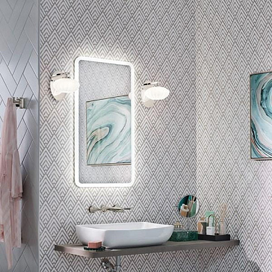 Pim 8" 1 Light Wall Sconce with Satin Etched Cased Opal Glass Polished Nickel настенный светильник 52229PN Kichler