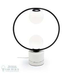 loop table II Utu Loop настольный светильник с круглой рамной конструкцией и двумя матовыми шарообразными плафонами