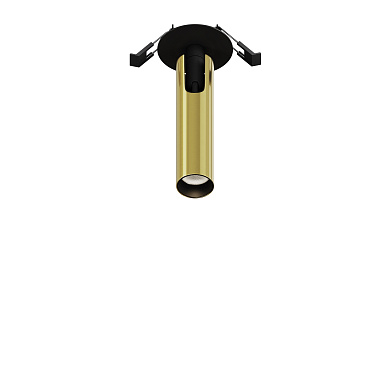 встраиваемый потолочный светильник черно-золотистый компактный