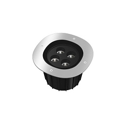 Flos A-Round круглый уличный наземный прожектор с серебристым ободом и многомодульной подсветкой