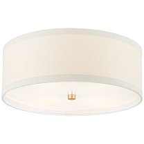 Walker Medium Flush Mount позолота с кремовым льняным абажуром