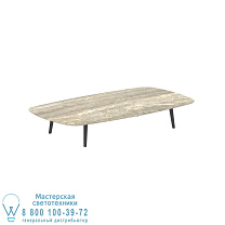 STYLETTO НИЗКИЙ СТОЛ ДЛЯ ГОСТИНОЙ 220x120CM АЛЮМИНИЕВЫЕ НОЖКИ АНТРАЦИТОВЫЙ КЕРАМИЧЕСКИЙ СТОЛЕШНИЦА TRAVERTINO Royal Botania