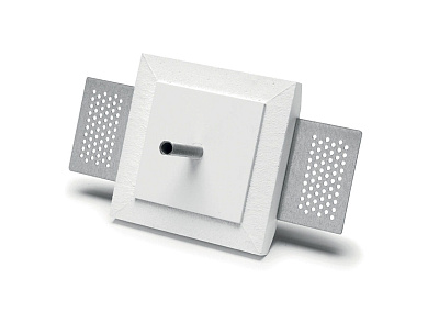 встраиваемый потолочный светильник с прямоугольным корпусом под штукатурку