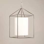 CL0273.NI.SE Ladbroke Lantern, Small, Nickel, includes Lily Linen Shade