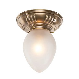 PP-118 Patinas lighting Prague потолочный светильник из латуни с матовым плафоном-яйцом