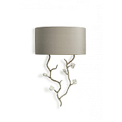 Trailing Blossom Bathroom Wall Light Decayed Silver with Glass detail Porta Romana