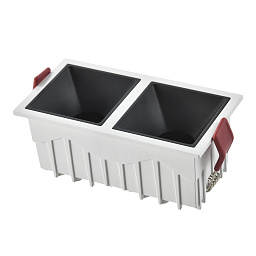 ST757.438.20 ST-Luce двойной встраиваемый светильник прямоугольной формы с чёрным отражателем
