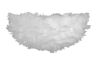 потолочный светильник с крупным перьевым абажуром белый