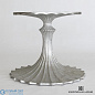 Flute Table 60 Cerused Oak Top w/34 Silver Leaf Base Global Views стол