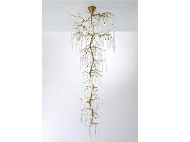 подвесной светильник из бронзы с вытянутыми стеклянными элементами