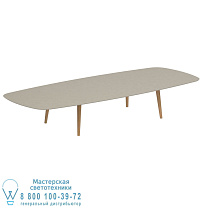 СТОЛ STYLETTO HIGH LOUNGE 300X120CM НОГИ ИЗ ТИКА, КЕРАМИЧЕСКАЯ ВЕРХНЯЯ ВЕРХНЯЯ СЕРАЯ ЖЕМЧУЖИНА Royal Botania