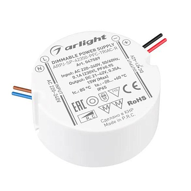 047589 Arlight Блок питания ARPJ-SP-42350-PFC-TRIAC-R (15W, 21-42V, 350mA)