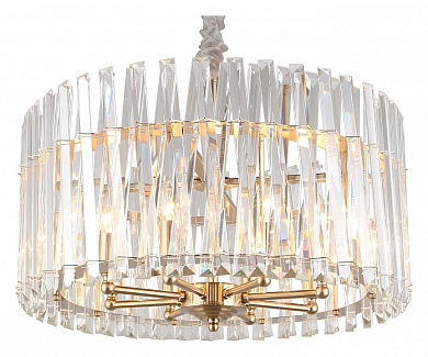 подвесной светильник с хрустальными элементами золото