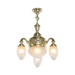 PP-239 Patinas lighting Pápa 3-рожковая латунная люстра в стиле необарокко с центральным плафоном
