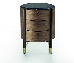 Прикроватная тумбочка Bayus Tondo 3 Porada круглая с тремя ящиками