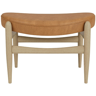 71163-004671 Audo Copenhagen Elizabeth Пуф для ног, натуральный дуб / кожа Dunes Cognac