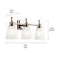 Cosabella 24" 3 Light Vanity Light with Satin Etched Case Opal Glass Polished Nickel настенный светильник 55092PN Kichler — фото 6