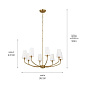 Adeena 36.5" 8 Light Chandelier Brushed Natural Brass люстра 52509BNB Kichler — фото 10