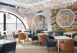 Авторский дизайн проект ресторана от InspireGroup — Основной зал вид2.jpg