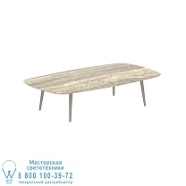 ВЫСОКИЙ СТОЛ STYLETTO LOUNGE 220x120CM, АЛЮМИНИЕВЫЕ НОЖКИ, ПЕСОЧНАЯ КЕРАМИКА, СТОЛЕШНИЦА TRAVERTINO Royal Botania