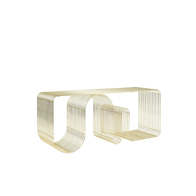 505880005081 CURVA AYTM Элегантная металлическая скамейка с золотым покрытием