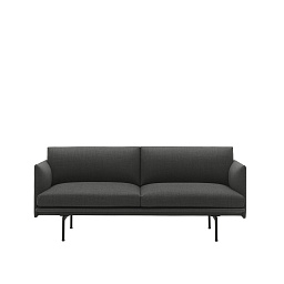 OU2SRB08101 Muuto Outline диван двухместный тканевый серый алюминий