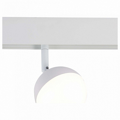 трековый светильник с белым плафоном полусферической формы 48V